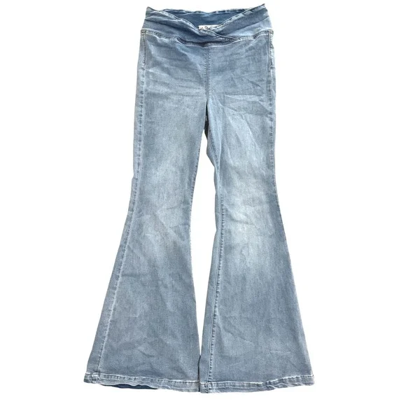 We The Free People Venice Beach Pull On Flare Jeans 30 70s Retro Hippie Indie - Picture 2 of 11